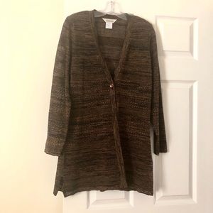 Misook chestnut brown and black cardigan